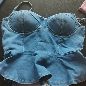 Denim doll top